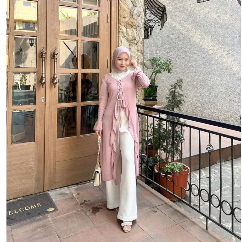 Zelonica outer knit S M L Emily Outer Bahan Beby Knit Katun Adem - Image 5